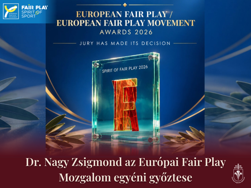 Dr. Nagy Zsigmond az Európai Fair Play Mozgalom egyéni győztese